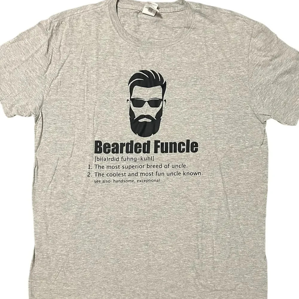 Bearded Funcle Fun Uncle Graphic Tee‎ Size Large